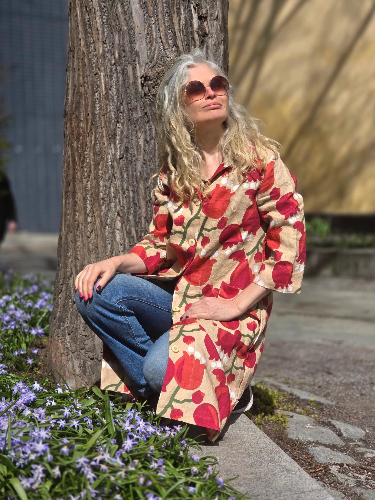 Rockklänning / Städrock Tulpan Sand | Rino Klänning i XS från Rino Design Sthlm