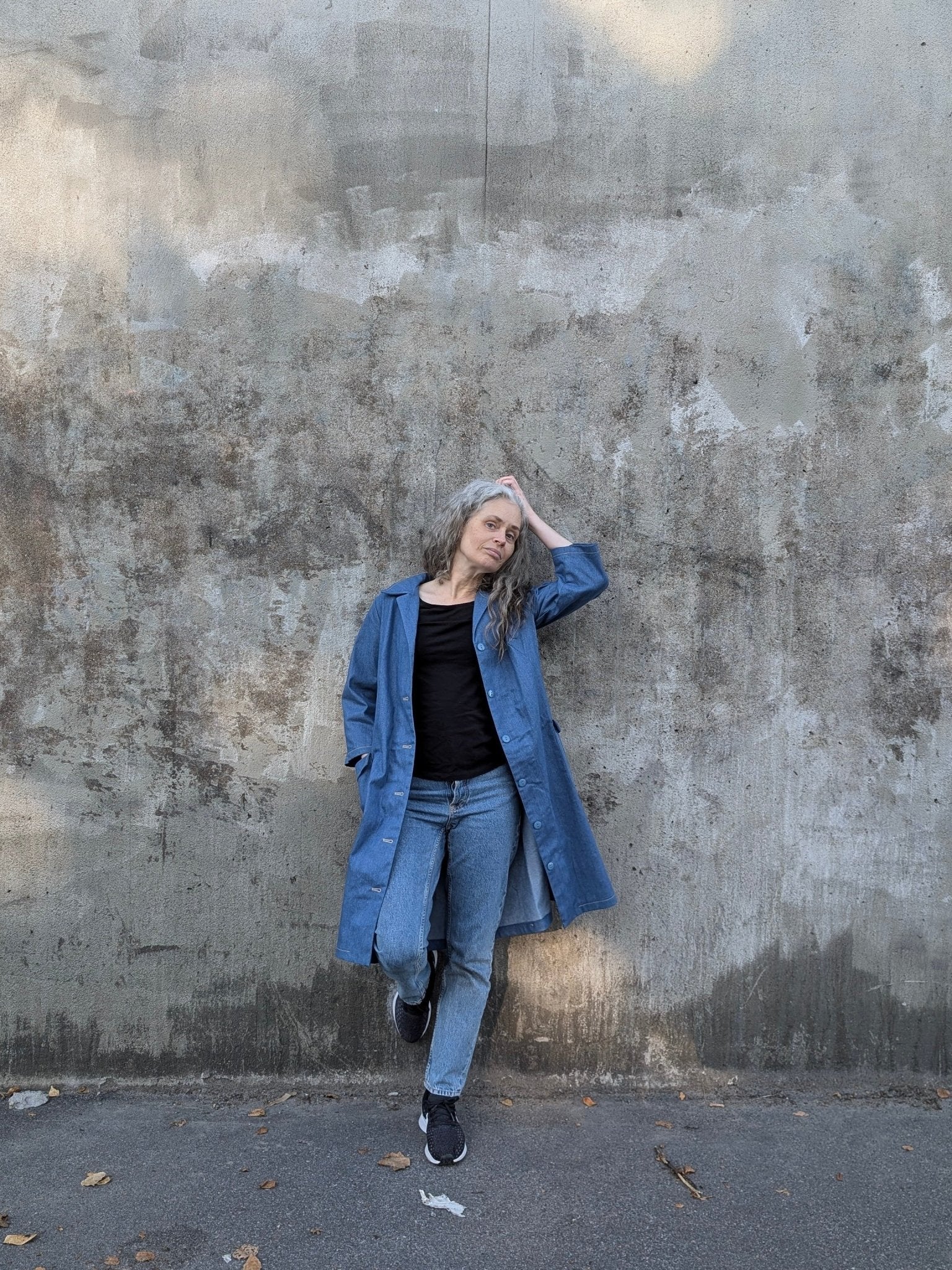 Rockklänning / Städrock Blå jeans | Rino Klänning i S från Rino Design Sthlm