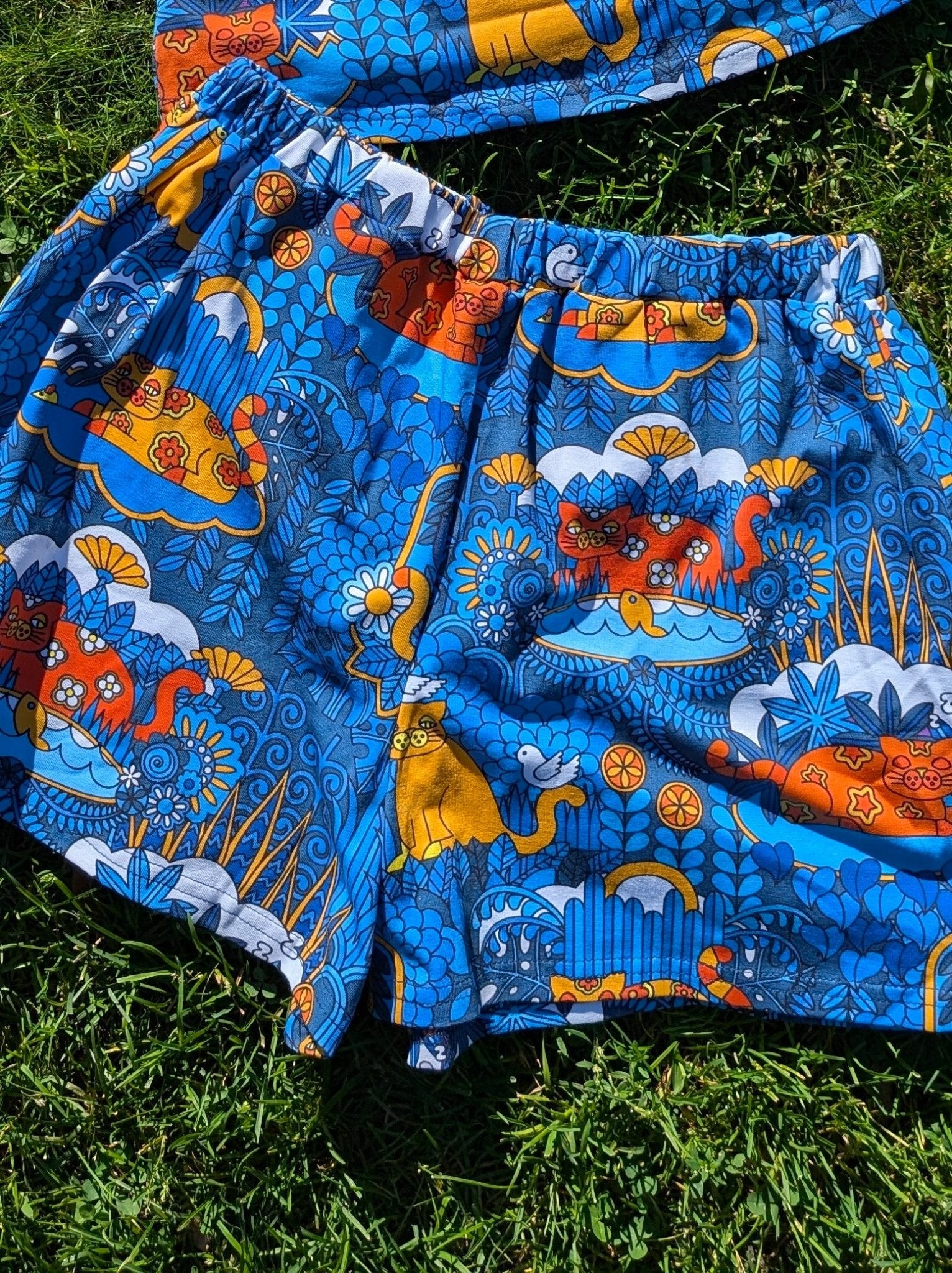 Shorts Blå Katt - Rino Design Sthlm