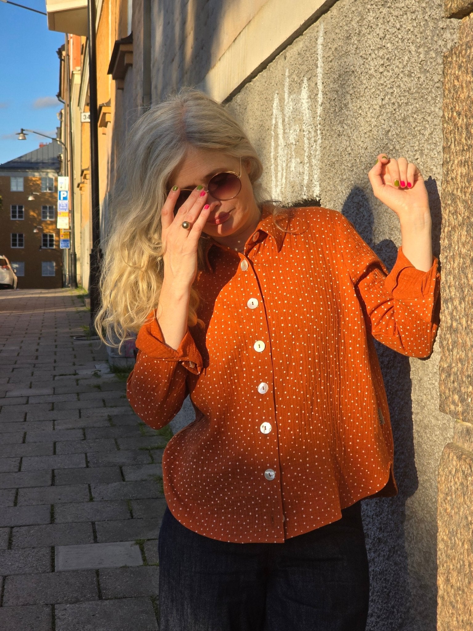 Skjorta Dam Muslin Rost | Rino Skjorta Dam i S från Rino Design Sthlm