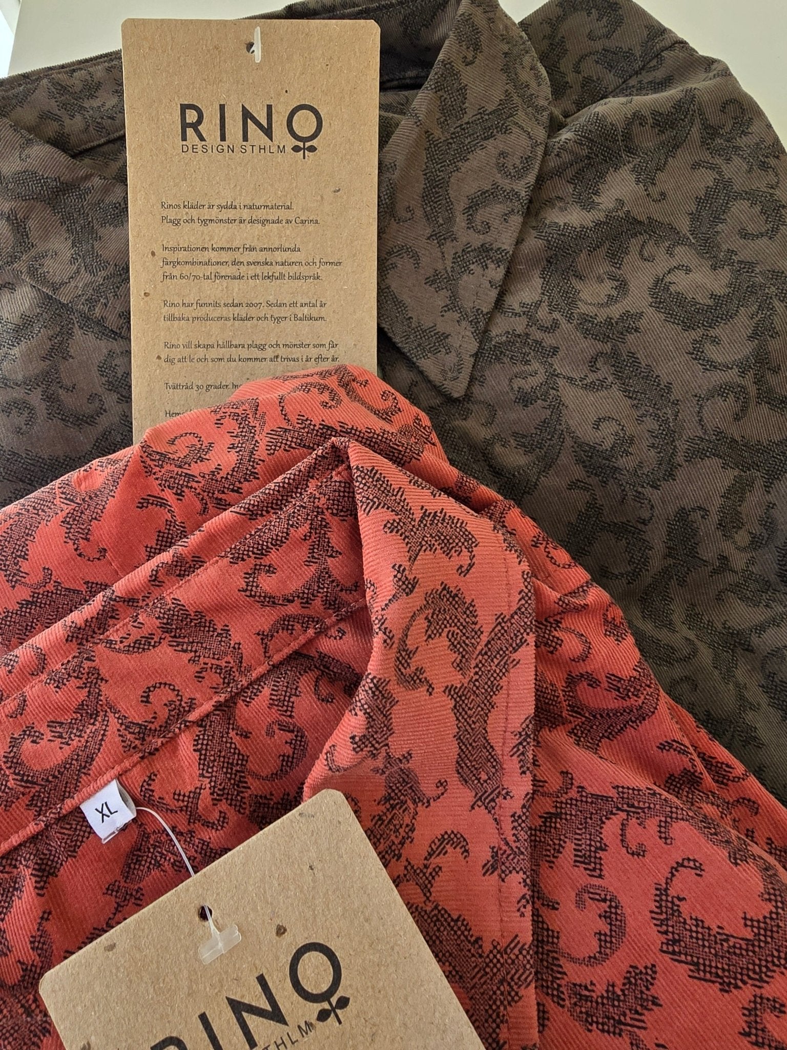 Skjorta Herr Cord rost – Rino Design Man Skjorta herr i S från Rino Design Sthlm