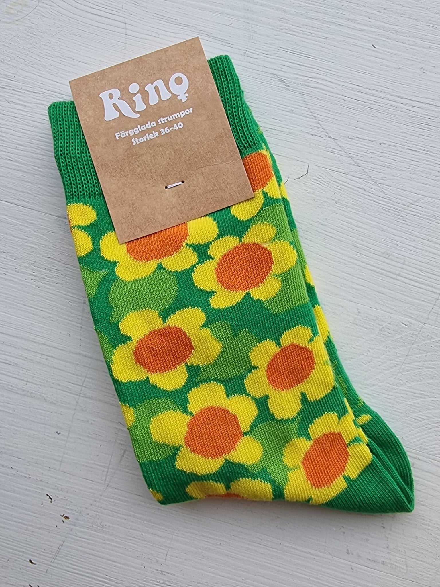 Strumpor Solblomma gul | Rino Strumpor i One size från Rino Design Sthlm