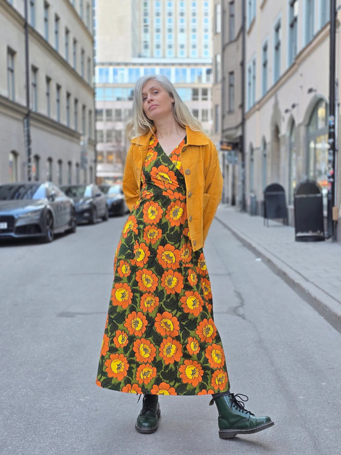 Trikåklänning lång Rosenvik Gul | Rino Klänning i S från Rino Design Sthlm