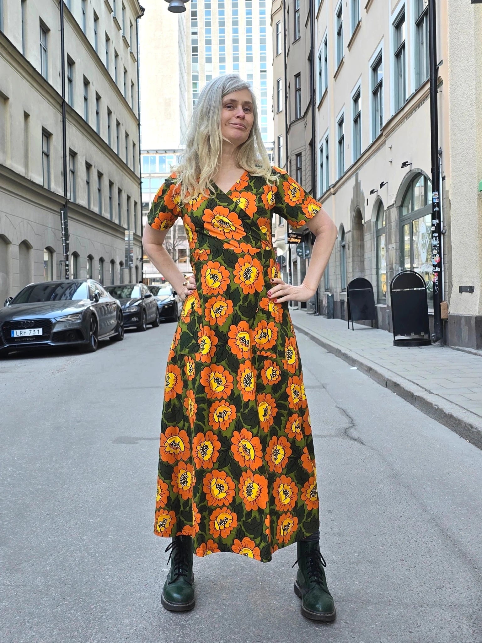 Trikåklänning lång Rosenvik Gul | Rino Klänning i S från Rino Design Sthlm