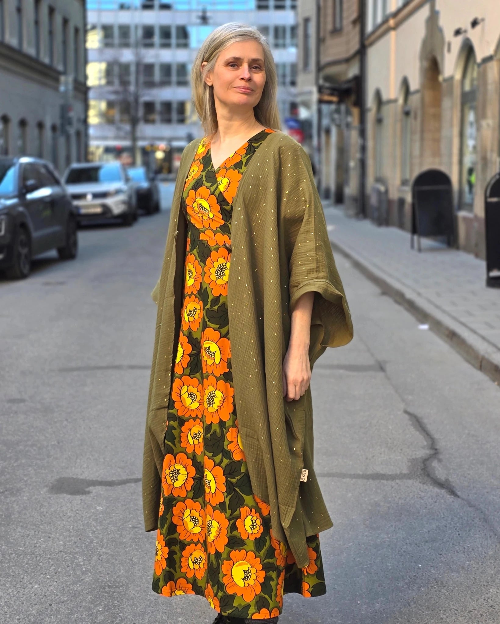 Trikåklänning lång Rosenvik Gul | Rino Klänning i S från Rino Design Sthlm