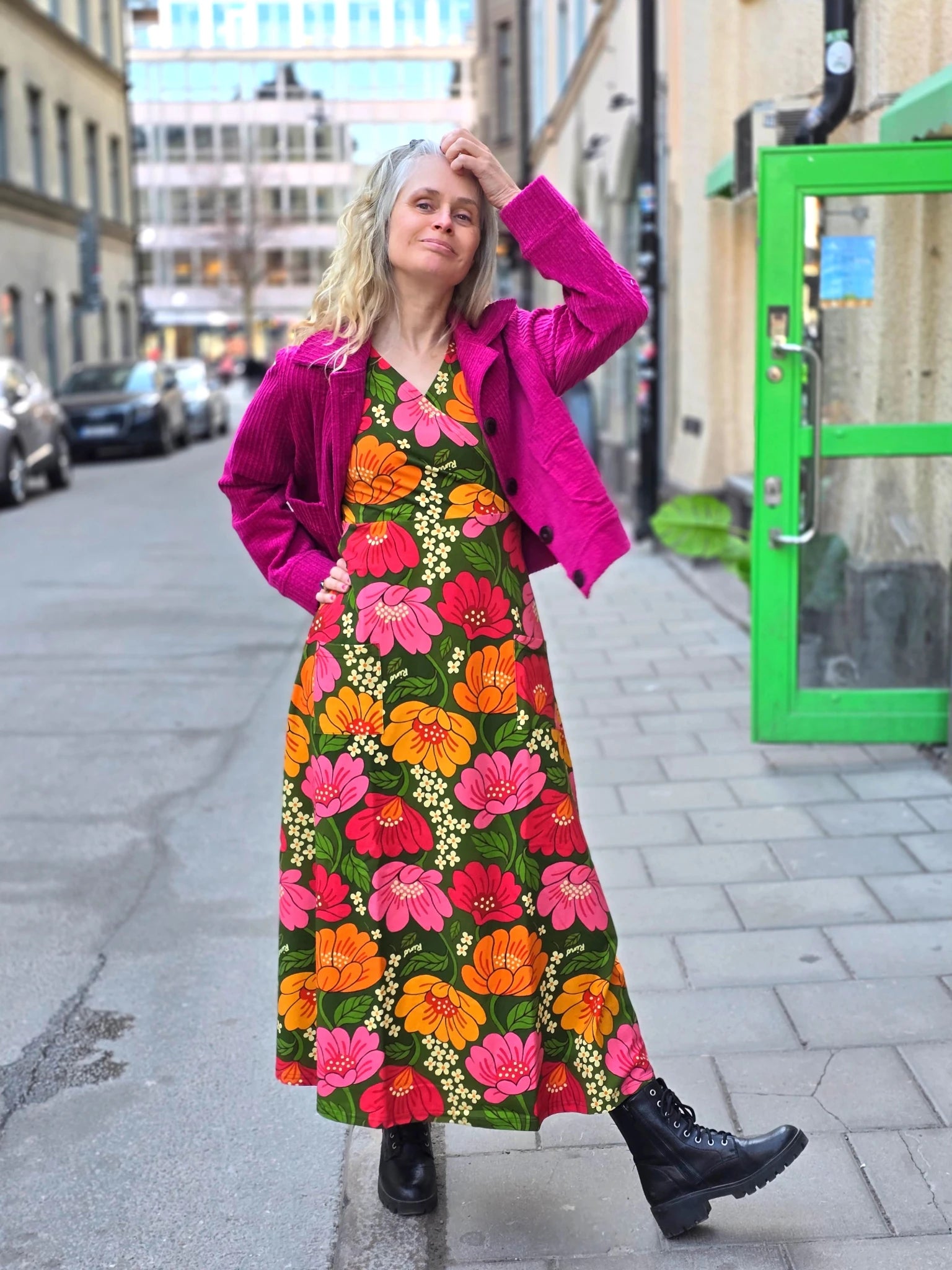 Trikåklänning lång Siwan Sommar | Rino Klänning i S från Rino Design Sthlm