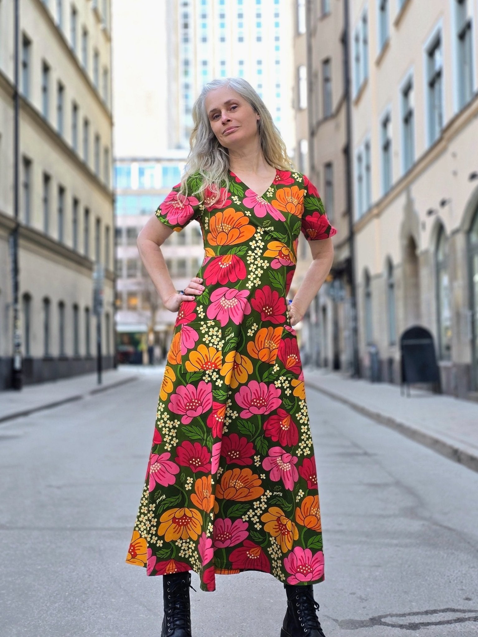 Trikåklänning lång Siwan Sommar | Rino Klänning i S från Rino Design Sthlm