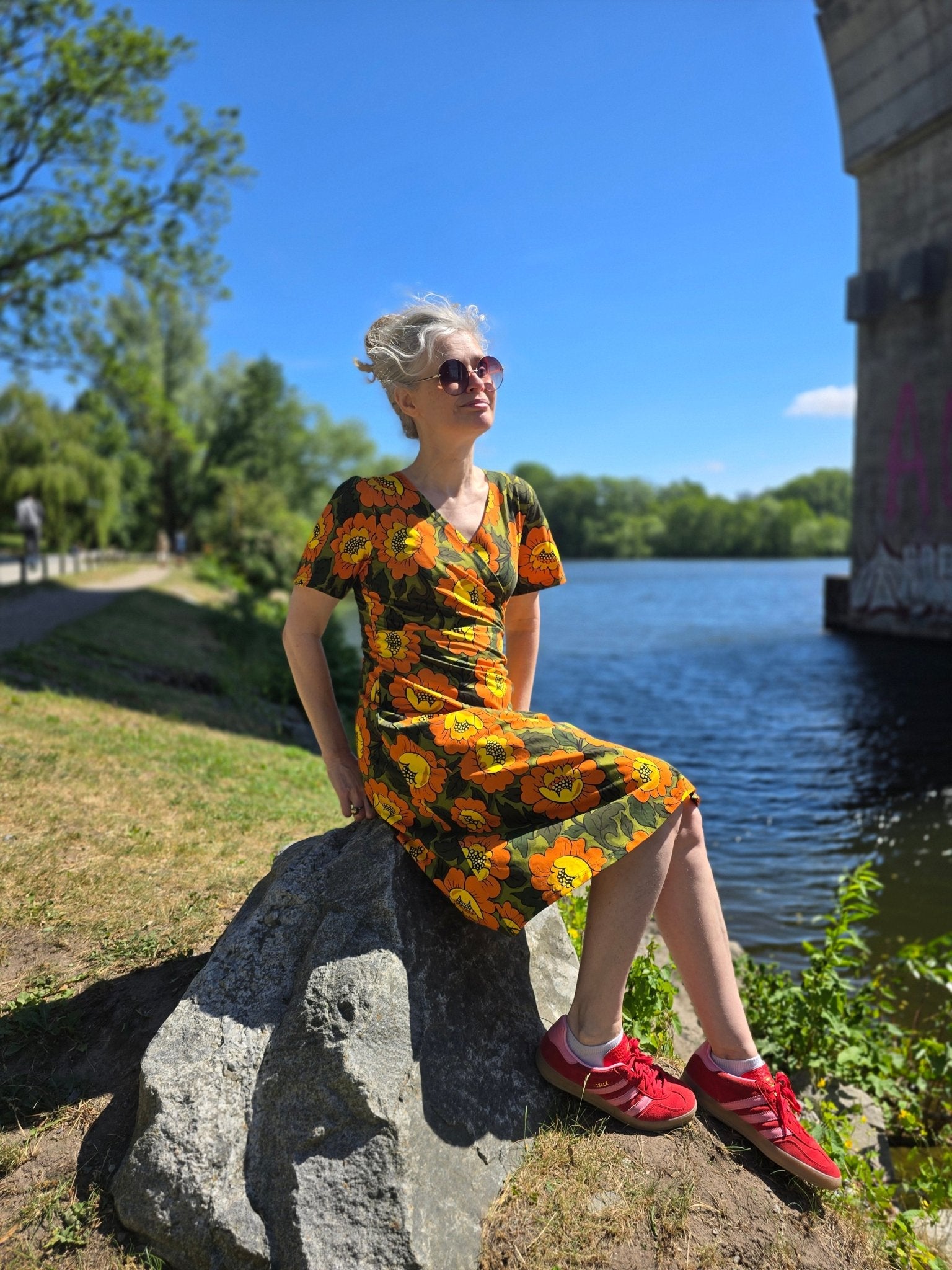 Trikåklänning Rosenvik Gul midi | Rino Klänning i S från Rino Design Sthlm