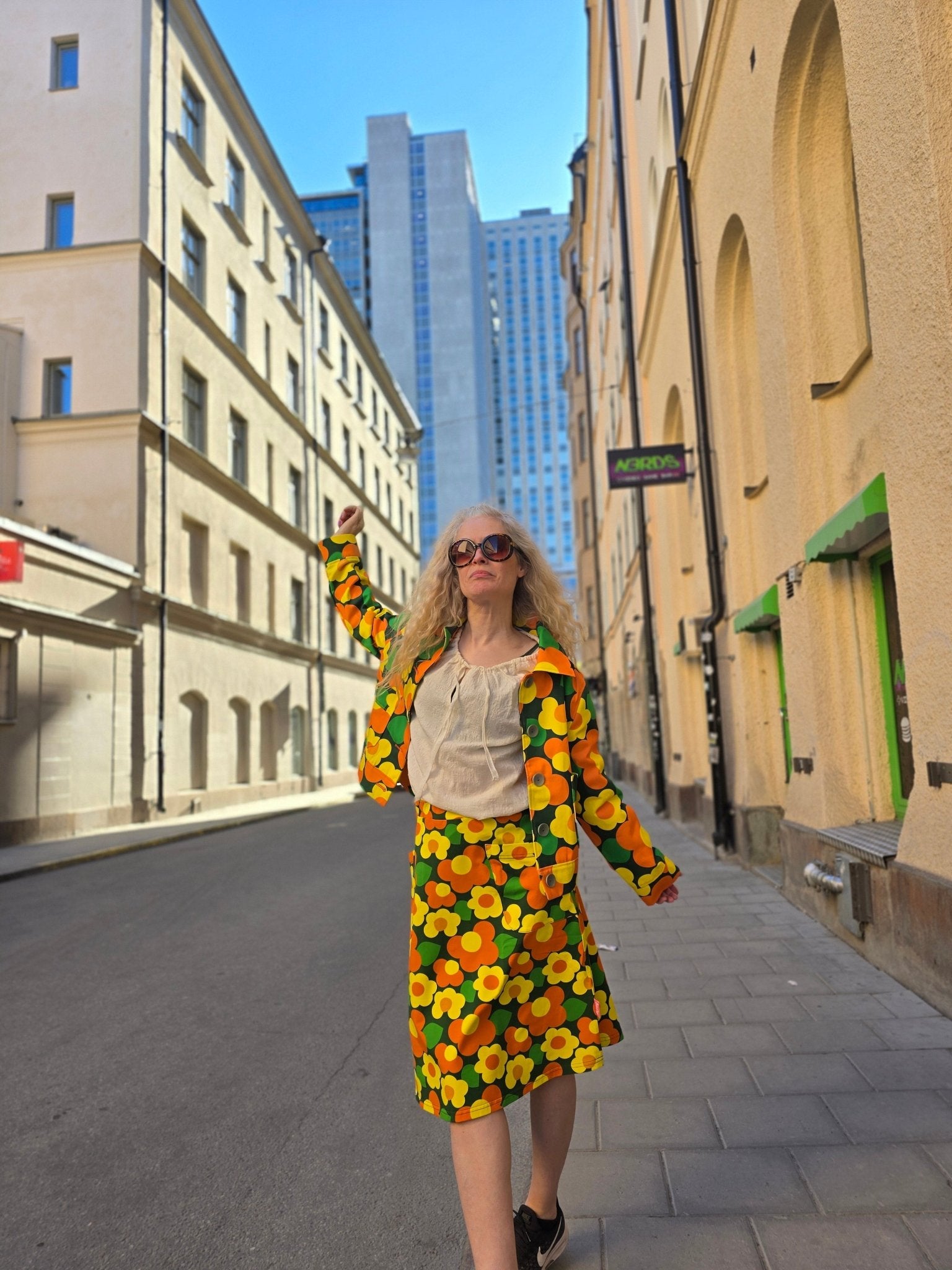 Trikåkjol s mönster Twiggy | Rino Kjol i S från Rino Design Sthlm