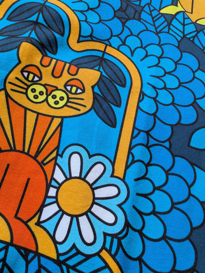 Trikåklänning Katt Blå - Rino Design Sthlm