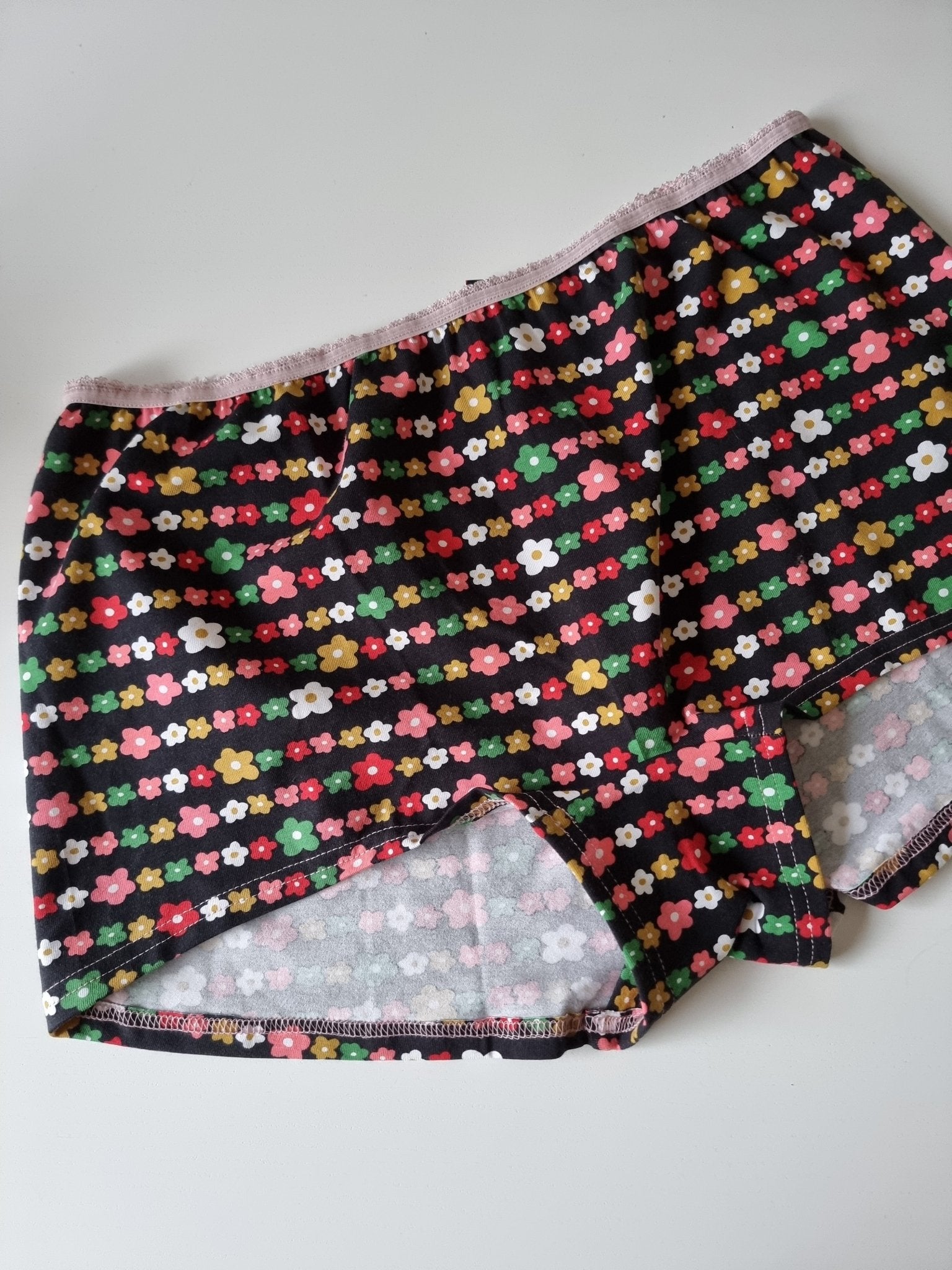 Trosor med ben Retroblomma bomullstrosor | Rino Trosor i S från Rino Design Sthlm