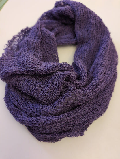 Tubsjal Finstickad Liten Plommonlila | Rino - Rino Design Sthlm