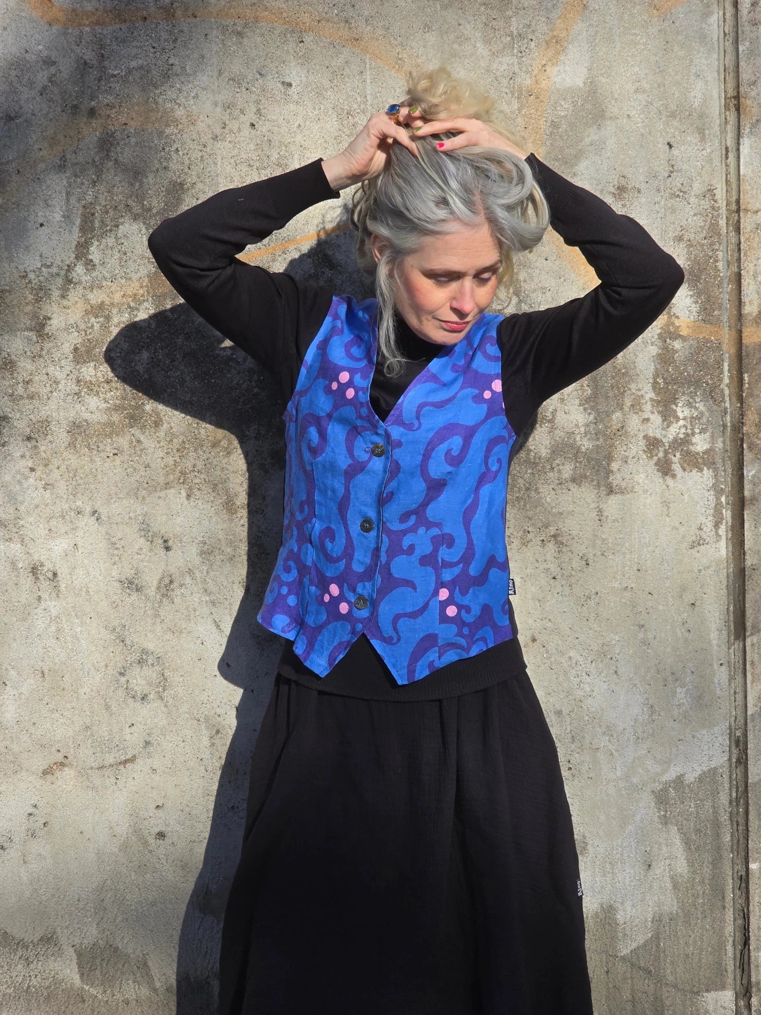 Väst Blå Virvel | Rino Väst i S från Rino Design Sthlm