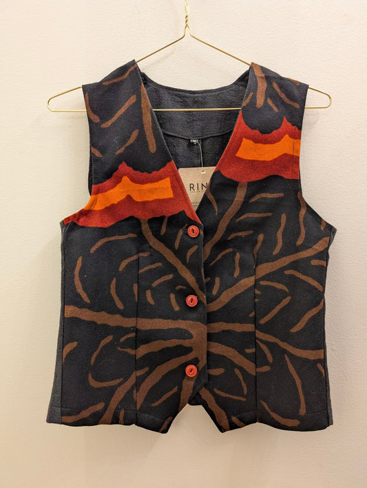 Väst Brunröd Retrotyg S - Rino Design Sthlm