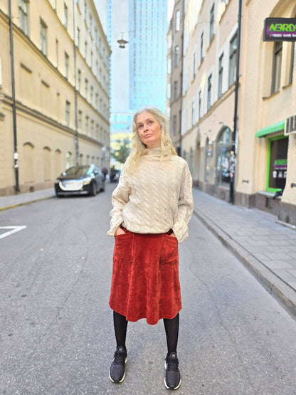 Velourkjol med fickor Rost - Rino Design Sthlm