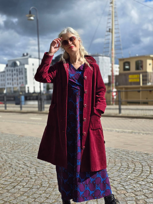 Vinröd Manchesterkappa - Rino Design Sthlm