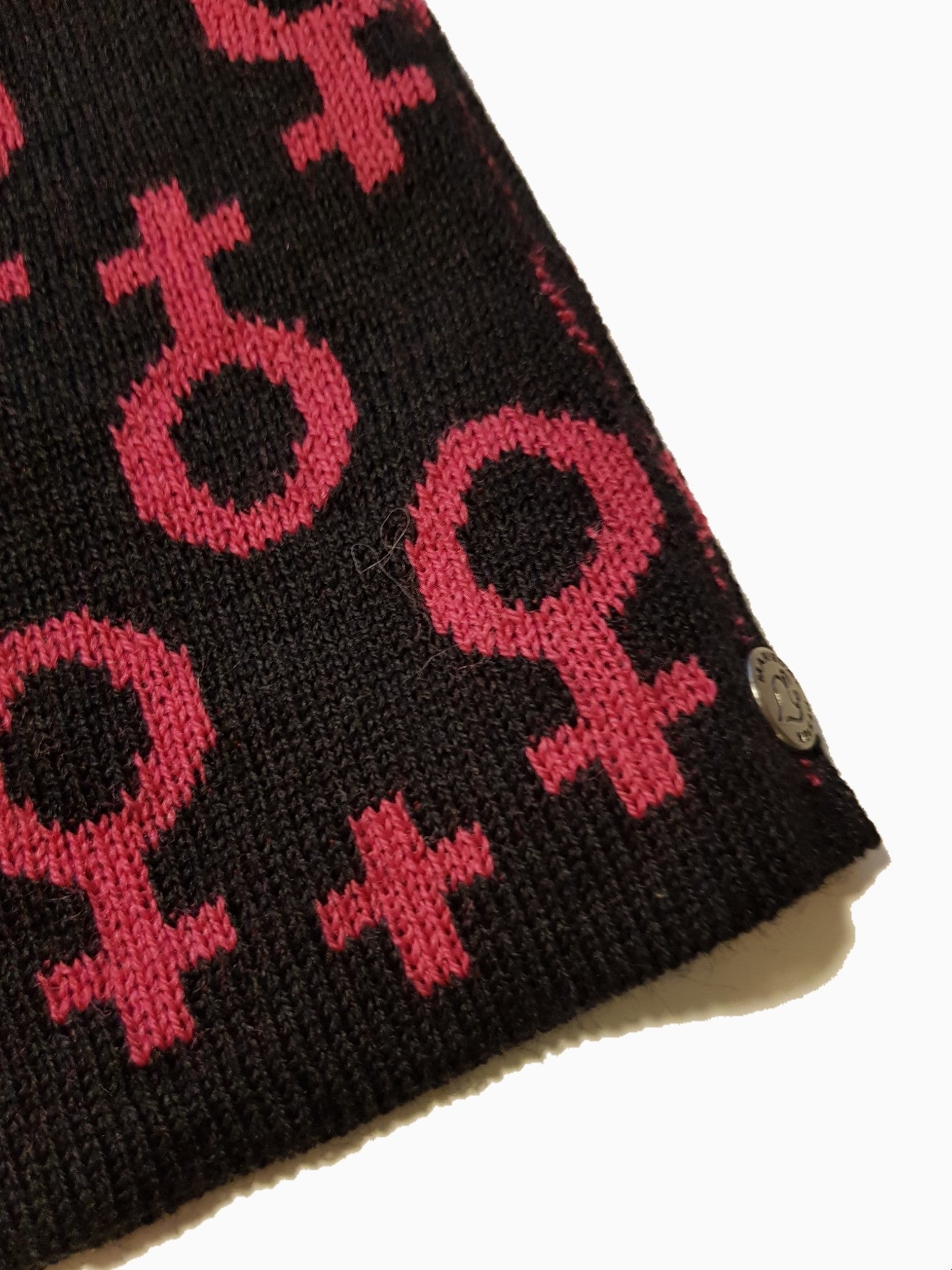 Mössa Ull Fem Svart/rosa - Rino Design Sthlm