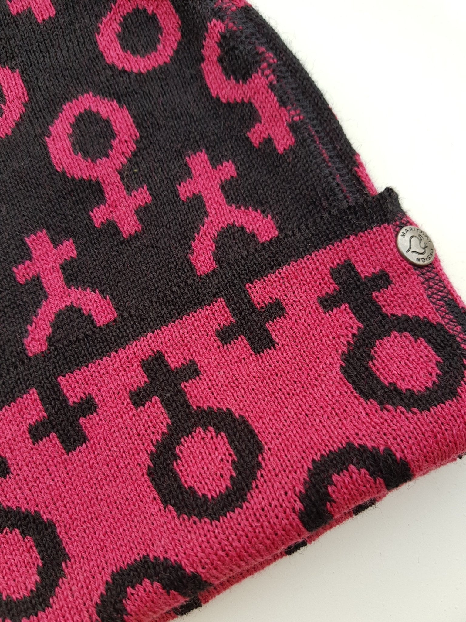 Mössa Ull Fem Svart/rosa - Rino Design Sthlm
